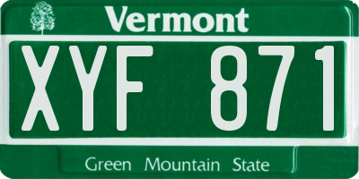 VT license plate XYF871