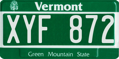 VT license plate XYF872