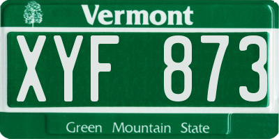 VT license plate XYF873