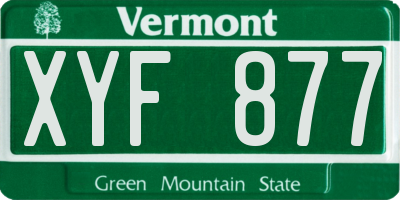VT license plate XYF877