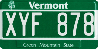 VT license plate XYF878