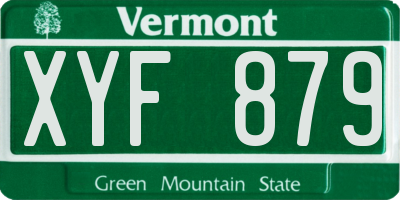 VT license plate XYF879