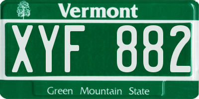 VT license plate XYF882