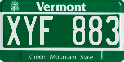 VT license plate XYF883