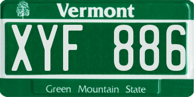 VT license plate XYF886