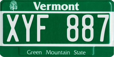 VT license plate XYF887