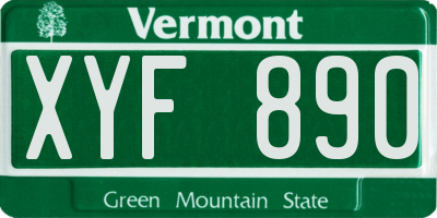 VT license plate XYF890
