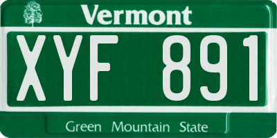 VT license plate XYF891
