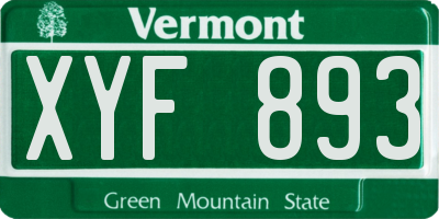 VT license plate XYF893