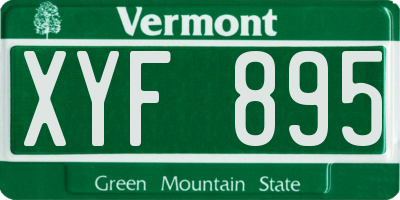 VT license plate XYF895