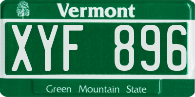 VT license plate XYF896