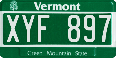 VT license plate XYF897