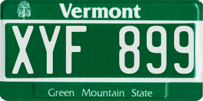 VT license plate XYF899