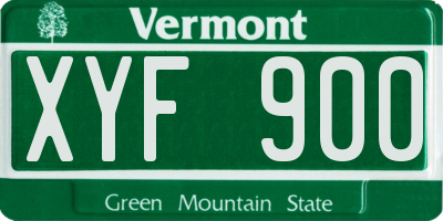 VT license plate XYF900