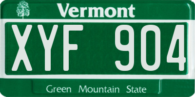 VT license plate XYF904
