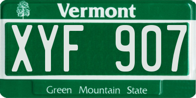 VT license plate XYF907
