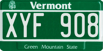 VT license plate XYF908