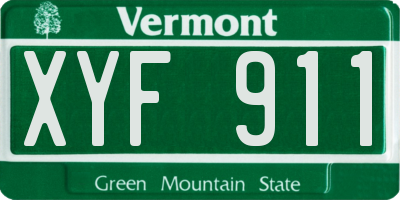 VT license plate XYF911