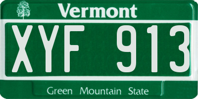 VT license plate XYF913