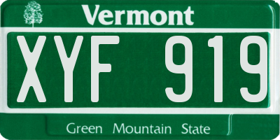 VT license plate XYF919