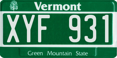 VT license plate XYF931