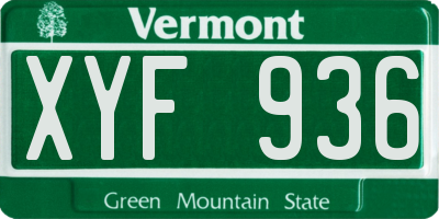 VT license plate XYF936