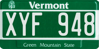 VT license plate XYF948