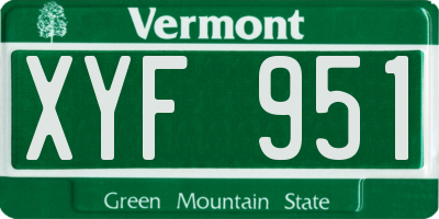 VT license plate XYF951