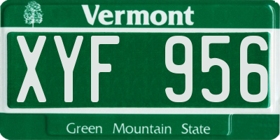VT license plate XYF956