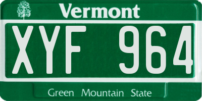 VT license plate XYF964