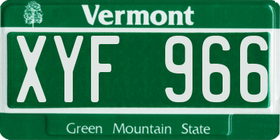 VT license plate XYF966