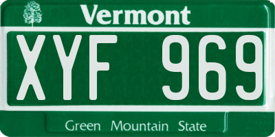 VT license plate XYF969