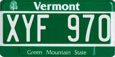 VT license plate XYF970