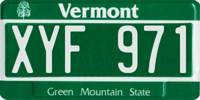 VT license plate XYF971