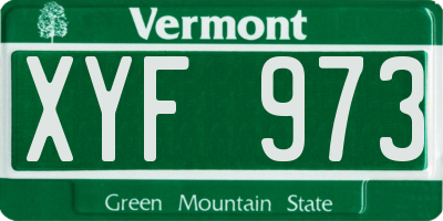 VT license plate XYF973