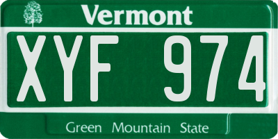 VT license plate XYF974
