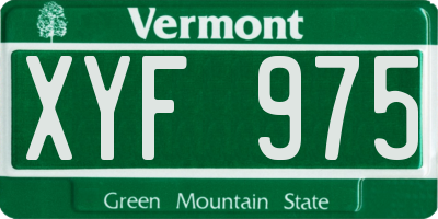 VT license plate XYF975