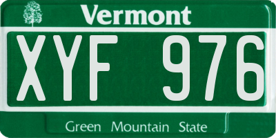 VT license plate XYF976