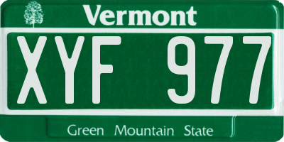 VT license plate XYF977