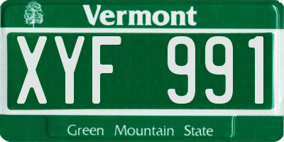 VT license plate XYF991