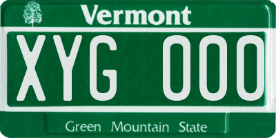 VT license plate XYG000
