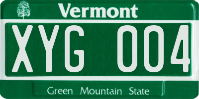 VT license plate XYG004