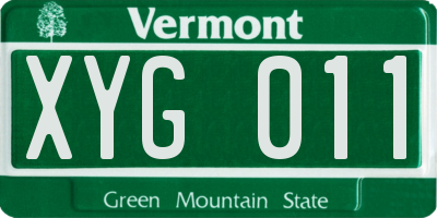 VT license plate XYG011
