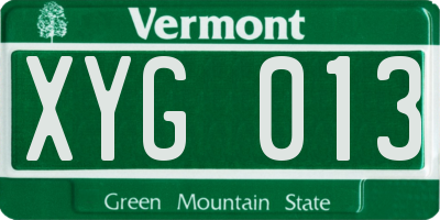 VT license plate XYG013