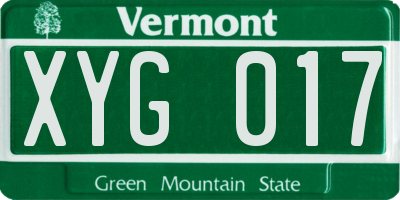 VT license plate XYG017