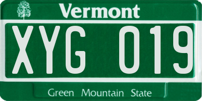 VT license plate XYG019