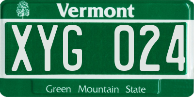 VT license plate XYG024