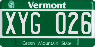 VT license plate XYG026