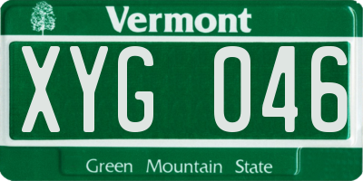VT license plate XYG046