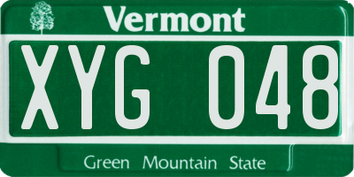 VT license plate XYG048